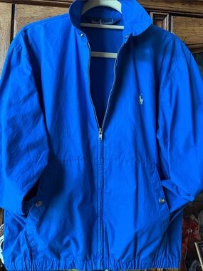 RalphLaurenBayportWindBreakerPristineModernLightweightWashableCERULEANFullZipS:S